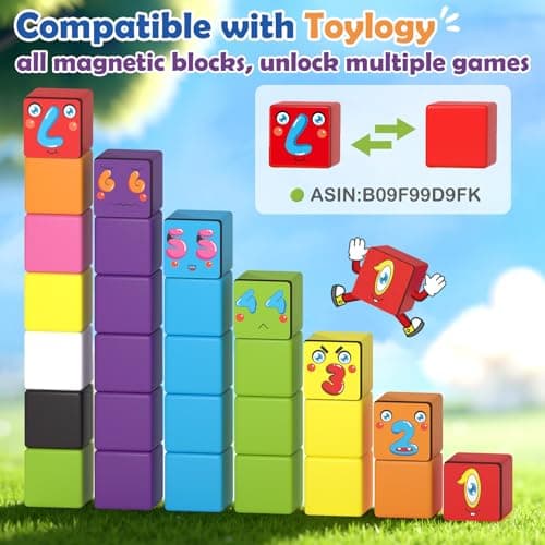Magnetic Blocks World Building Blocks Edition, STEM Educational Montessori Sensory Learning Toddlers Toys for 3 4 5 Year Old Boys Girls, Number Games 1-10, Birthday Gifts for 3-5 4-8 Year Old Kids - Thumbnail 4