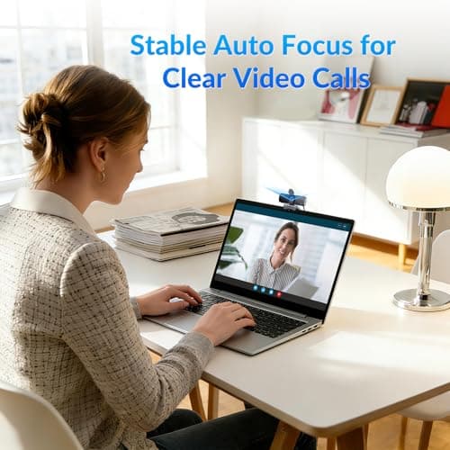NEWORK 4K Webcam for PC with Stable Auto Focus, Smooth Video, 2 Noise-Cancelling Microphones, USB Plug & Play, with Adjustable Stand, Ideal for Online Teaching, Meetings, and Remote Communication - Thumbnail 3