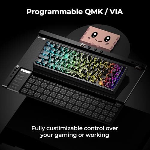 HITIME x XVX M67 60% Percent Keyboard Wireless, QMK/VIA Black Spider Web Gaming Keyboard, Tri-Mode Thocky Creamy Mechanical Key Board, Hot Swappable Gasket Mount RGB IMD Tech for Win/Mac - Thumbnail 5