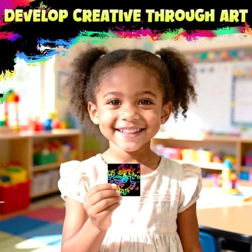 ZMLM 165 Pcs Rainbow Scratch Paper Art Notes - Easter Crafts for Kids Ages 4-8, Easter Basket Stuffers for Girls & Boys, Classroom Prizes, Student Gifts School Activity - Thumbnail 3