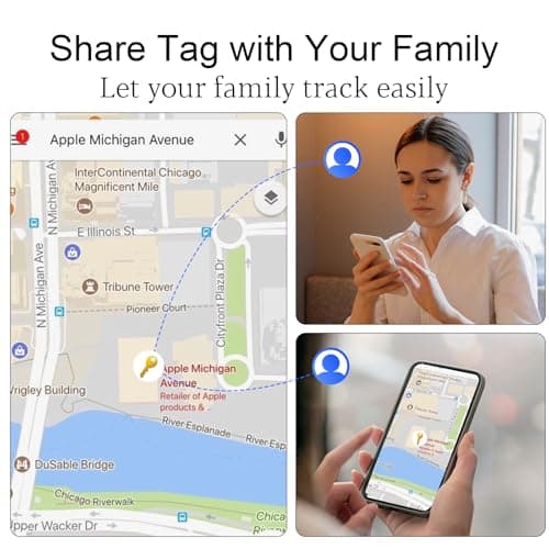 Air Tracker Tags-4 Pack, Bluetooth Tracker, Work with Apple Find My (iOS Only), Smart Tag with Protective Case/Keychain/Lanyard, for Luggage/Key/Suitcase, Replaceable Battery, Waterproof Key Finder - Thumbnail 5