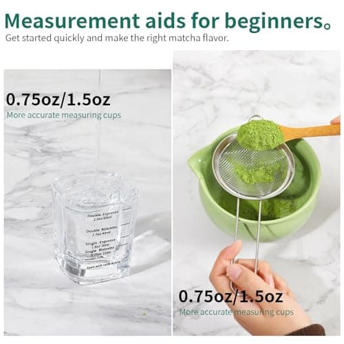 12 Pcs Matcha Whisk Set - Matcha Set Includes Ceramics Matcha Bowl and Cup, Matcha Kit for Ceremony Making Tools, Gift for Family/Friend （green） - Thumbnail 4