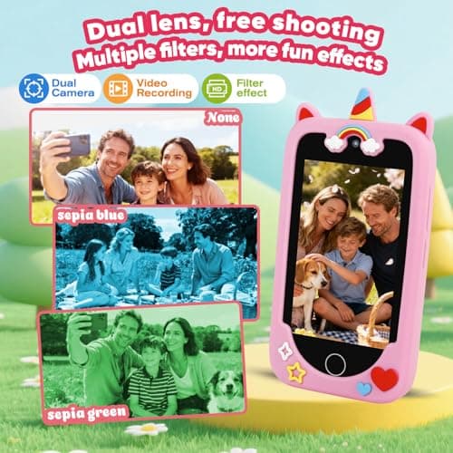 Kids Smart Phone for Boys & Girls, 3.97" Touchscreen Learning Toddler Toy Phone with Dual Camera, 200+ STEM Games, Music Player, Ideal Educational Gifts for Ages 3-10 Christmas, Birthday, Travel - Thumbnail 6