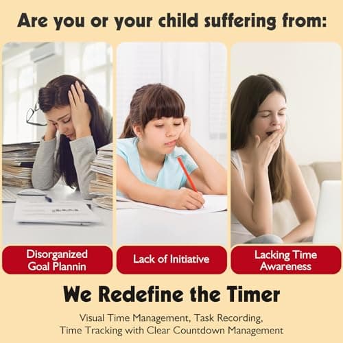 Visual Timer for Kids with Planning Board, ADHD Timer for Kids, Daily Chore Board-Checklist for Autism, Visual Schedule, Time Management, Silence Timer for Home School - Thumbnail 6
