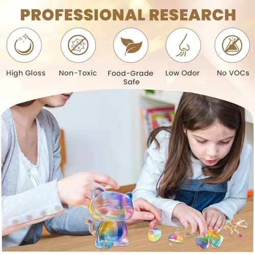 LEEYA RESIN Crystal Clear Epoxy Resin Kit 64OZ, No-Bubble, No-Yellowing, Self Leveling Resina Epoxica para Manualidades, Clear Resin for Crafts, Tabletop, Coaster, Tray, Painting, Jewelry, 1:1 Ratio - Thumbnail 5