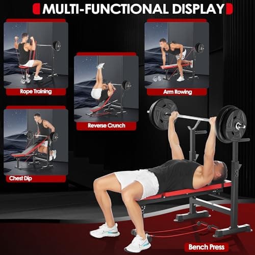 OPPSDECOR 900LBS All in One Weight Bench Set with Squat Rack Adjustable Workout Bench with Leg Developer Preacher Curl Rack Fitness Strength Training Bench for Home Gym - Thumbnail 5