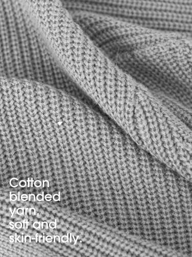 EXLURA Womens 2025 Knit Cardigan Sweaters Spring Fall Crewneck Open Front Button Jacket Fashion Outerwear Coats with Pockets Grey - Thumbnail 6