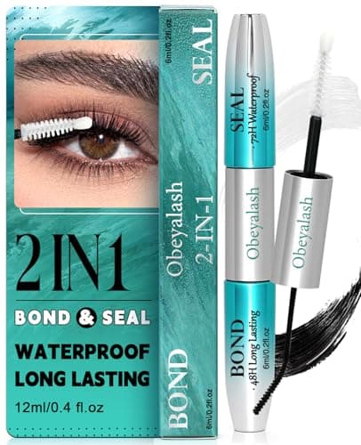 Lash Cluster Glue Waterproof, 2-in-1 Strong Hold Bond and Seal Lash Glue, 72H Long Lasting, Eyelash Adhesive for Clusters Individual Eyelashes by Obeyalash (6ml Bond +6ml Seal) - Image 1