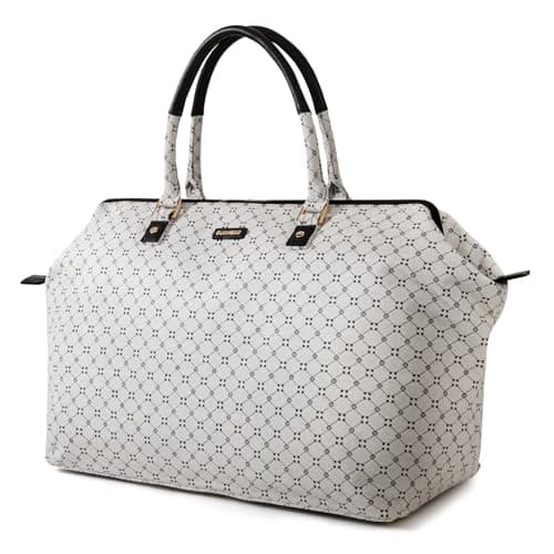 SUNVENO Large Mommy Hospital & Travel Diaper Bag Tote, Weekender Organizer Bag for Mom & Baby with Changing Pad, 2 Pouches & Luggage Sleevet, White Classic - Image 1