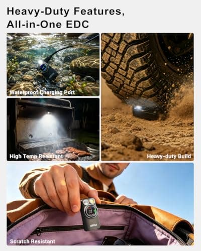 GODYGA TorchEye UDA 7-in-1 EDC Flashlight with Laser Distance Meter, Digital Angle Finder, 650 LM White & 365 nm UV Light, Area Calculator, Height Measurement, IPX6, Rechargeable Magnetic Work Light - Thumbnail 6