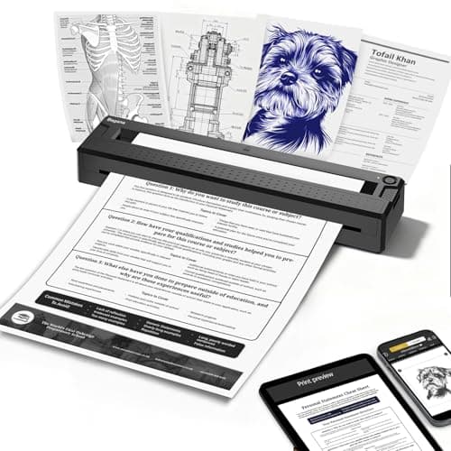 Bagana Portable Printers Wireless for Travel, Bluetooth Thermal Small Printer Supports 8.5" x 11" US Letter & A4 Size, Inkless Mobile Compact Printer for Phone&Laptop for Home Office School