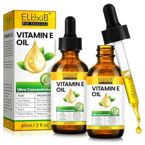 ELBBUB Premium Vitamin E Oil - Ultra Concentrated - Moisturizes, Improves Appearance of Scars & Stretch Marks, Skin Hydration - for Face, Body, Hair, and Nails - Image 1