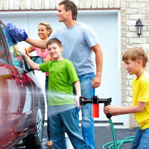 EVILTO Garden Hose Nozzle, High Pressure Hose Spray Nozzle 8 Way Spray Pattern One-Touch Sprayer for Watering Plants, Lawn, Patio, Car Wash, Cleaning，Showering Pet - Thumbnail 2