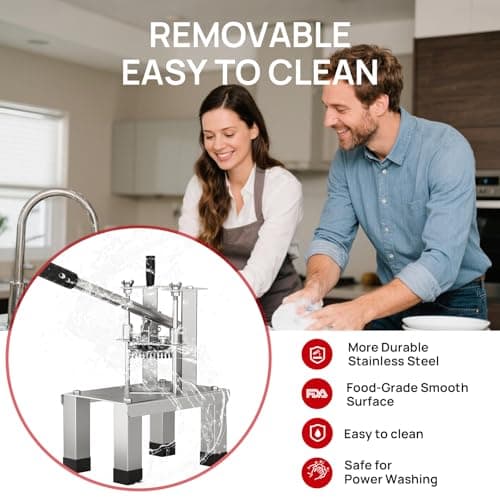 ARINOO Commercial French Fry Cutter and Vegetable Dicer with 3 Stainless Steel Blades – 3/8", 1/2", 1/4" – Heavy Duty Stainless Steel Potato Slicer for Home and Restaurant Use - Thumbnail 4