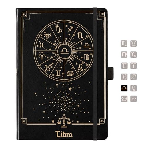 AuroPlanner Libra Zodiac Undated Planner – Monthly Weekly Daily Astrology Portable Journal Notebook, A5 (5.8” × 8.3”), 160 Pages 4-Month Layout, 100 GSM Paper - Image 1