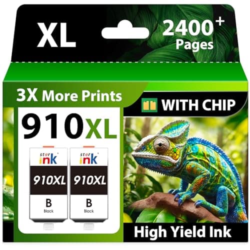 Compatible 910XL Black Ink Replacement for HP 910XL Ink Cartridges for HP Printers Black Work with HP OfficeJet Pro 8020 8025 8028 8035 8015 8022 8010 Printers Ink (2 Pack,910 XL Ink)
