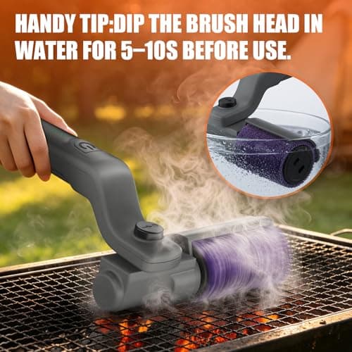 YEYES Electric Grill Brush for Outdoor Grill - Cordless Rechargeable BBQ Cleaner with 7-Angle Adjustable Head, 2600mAh Power Rotary Grill Cleaning Brush for Gas Charcoal Grates (Gray) - Thumbnail 5