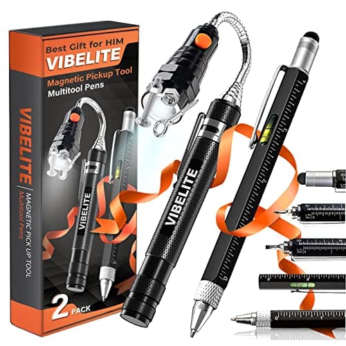 VIBELITE Magnetic Pickup Tool & 6 in 1 Multitool Pen, 2 Pack