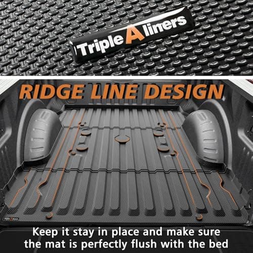 TripleAliners Truck Mat Compatible with 2017-2026 Ford Super Duty F250/F350/F450 6.75FT Accessories, Truck Bed Mat Heavy Duty Custom Fit All Weather Protection TPE Pickup Liner - Thumbnail 5