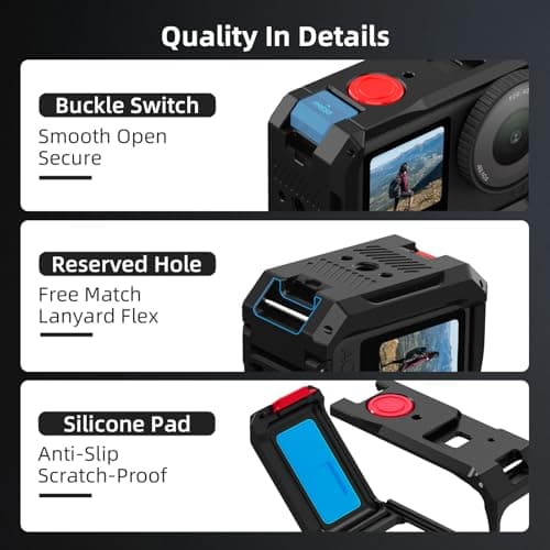 BRDRC Metal Cage for DJI Osmo Action 6, Protective Case Premium Frame Cover Protector Aluminum Housing for DJI Osmo Action 6 Accessories - Thumbnail 4