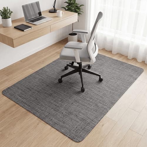 Carvapet Office Chair Mat for Hardwood Floor, 36x48 Inch Heavy Duty Floor Protector, Non Slip Desk Chair Mat for Rolling Computer Gaming Chairs, Easy to Clean Dark Grey
