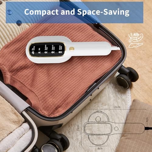 Steamer for Clothes, Travel Portable Handheld Turbo Steamer 5Mode Smart Display, 15s Heat-up Horizontal & Vertical Wrinkle Removal, Dual Function Wet/Dry Iron, Home Travel Use(PearlWhite) - Thumbnail 6