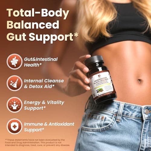 Lukaree Wormwood Black Walnut Cleanse for Human 1200mg – Ultra Gut Cleanse & Digestive Health w/Pumpkin Seed Oil,Clove,Activated Charcoal -10X Concentrated, Men & Women Probiotic Capsules -Vegan,60 CT - Thumbnail 3