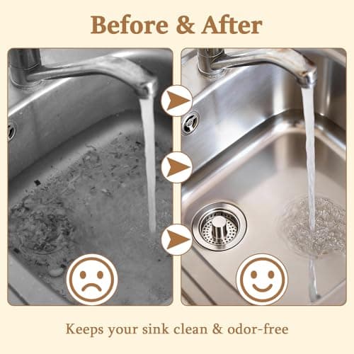 3-in-1 Kitchen Sink Drain Strainer - Pop Up Sink Stopper with Anti-Clogging Basket, Kitchen Gadgets Clearance Sink Accessories, Fits Standard 3-1/2” Openings for Double Bowl Kitchen Sinks - Thumbnail 5