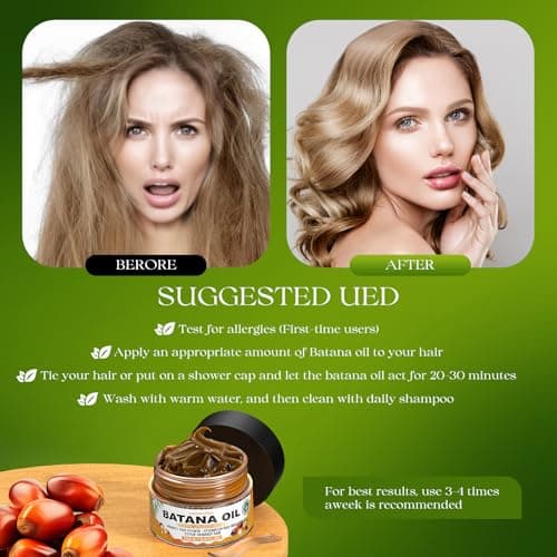 GREEONIL Batana Oil for Hair Growth 100 Percent Pure Cold Pressed Organic Hair Treatment for Women and Men to Repair Dry Damaged Hair and Scalp 3.5 Oz - Thumbnail 6