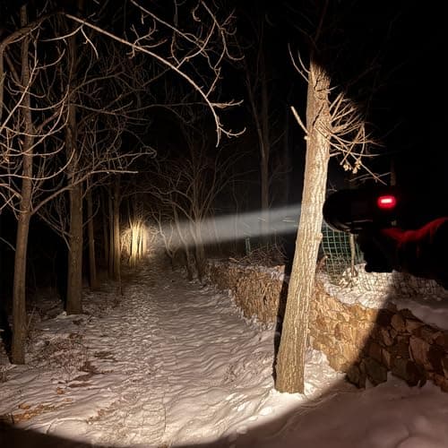 Rechargeable Spotlight Flashlight, Waterproof Outdoor Handheld Spot Light, Built-in Kickstand and Phone Charger, Emergency Light for Camping, Boat, Hunting, Hiking (Warm White) - Thumbnail 5