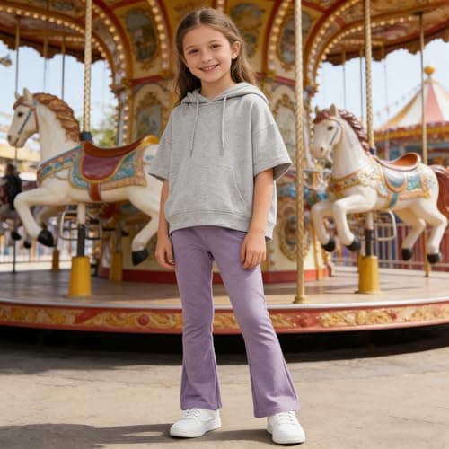 3 Pack Girl Leggings High Waisted Flare Pants Bell Bottoms Suitable for Yoga Leisure Sports School Uniforms Travel 4-13 Years - Thumbnail 6