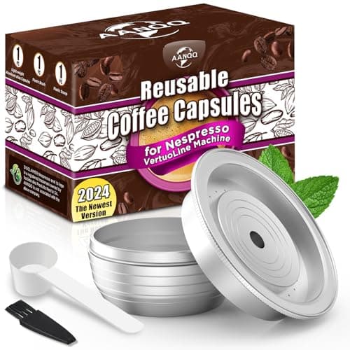 AANQQ Reusable Nespresso Vertuo Pods: Food-Grade Metal Refillable Coffee Capsules - Brewing Espresso 7.8OZ for Nespresso Vertuo & Vertuo Plus, Not for Vertuo Next/Pop, SGS tested, Cost Saving - Image 1