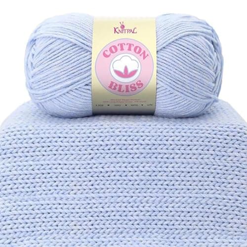 Cotton Bliss Soft Cotton Blend Yarn for Crocheting, 4-Pack (640Yds / 400G), Free Patterns, Beginners Friendly - #4 Medium Worsted Weight Yarn for Baby Blanket - Lavender Bliss - Image 1