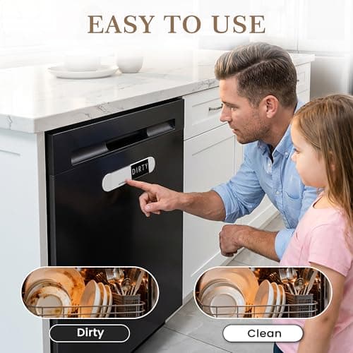 EliteSign Clean Dirty Magnet Dishwasher Sign, Magnetic Dish Washer Clean Dirty Sign, Strong Magnets Indicator for Stainless Steel Dishwasher, Extra Adhesive Tapes Included - Thumbnail 5