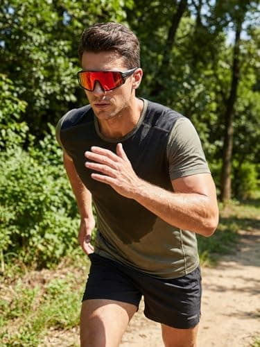 OULAIQI Cycling Glasses Baseball Sunglasses for Men Women UV400 Protection for Running Softball Volleyball Sports Sunglasses - Thumbnail 2