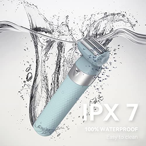 unibono 3-in-1 Electric Razor for Women,Dual-Foil Electric Shaver for Woman Face,Legs,Armpit,Rechargeable Bikini Trimmer,3-,Intimate Shaver with Illumination,Public Hair Trimmer Women (Light Blue) - Thumbnail 5