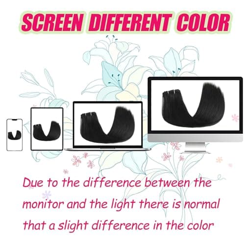 Yaki Straight Clip in Hair Extensions Real Human Hair 20Inch 120g 6Pcs Seamless Human Hair Clip in Extensions for Women Clip ins Hair Extensions Double Weft (Black, 20 Inch) - Thumbnail 5