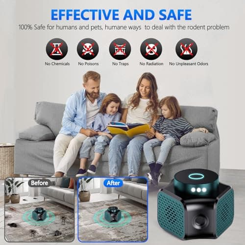 LJCMN Mouse Repellent Ultrasonic Plug in, Mice Repellent Indoor Rodent Squirrel Deterrent Device for Home Attic Garage RV - Thumbnail 4