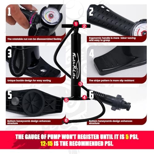 FEATH-R-LITE Inflatable Stand Up Paddle Board 10'6''x33''x6'' Ultra-Light (18.9lbs) SUP with Paddleboard Accessories,Fins,Adjustable Paddle, Pump,Backpack, Leash, Waterproof Phone Bag - Thumbnail 6