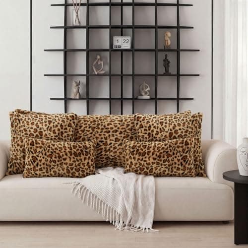 PRRPRR Cheetah/Leopard Throw Pillow Covers, Home Decor Lumbar Cushion Cover for Bedroom Living Room Couch Bed, 12" W × 20" L, Hidden Zipper,Set of 2 - Thumbnail 4