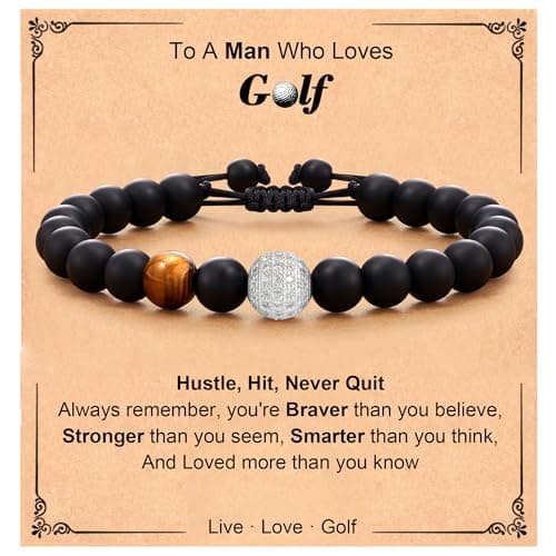 C-leen Golf Gifts Bracelet for Men Dad Lovers Him, Beaded Bracelets for Men, Best Golf Accessories Stuff Gifts for Man Dad Lovers Him - Image 1
