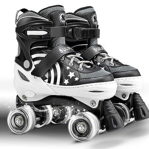 SULIFEEL Rainbow Unicorn 4 Size Adjustable Roller Skates for Girls Boys for Kids Ages 3-5 5-8 6-12 Children Skates Indoor Outdoor - Image 1