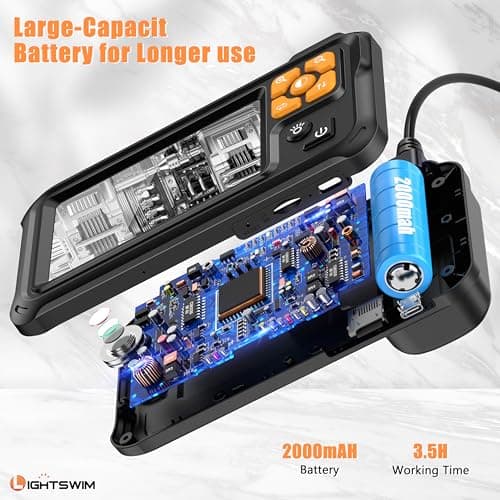 Industrial HD Digital Borescope, Lightswim 1080P 4.3" IPS Endoscope Inspection Camera with Handheld IP67 Waterproof Snake Sewer with 8 LED Lights 16.5ft Semi-Rigid Cable - Thumbnail 6