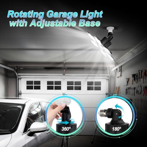 LUCORUSC Led Garage Lights Bulb 1 Pack 200W Bright Rotatable Ceiling Led Shop Lights, E26/E27 Base, 6500K, 22000LM Deformable Led Garage Light for Basement, Attic and Workshop Commercial Bay Lighting - Thumbnail 4