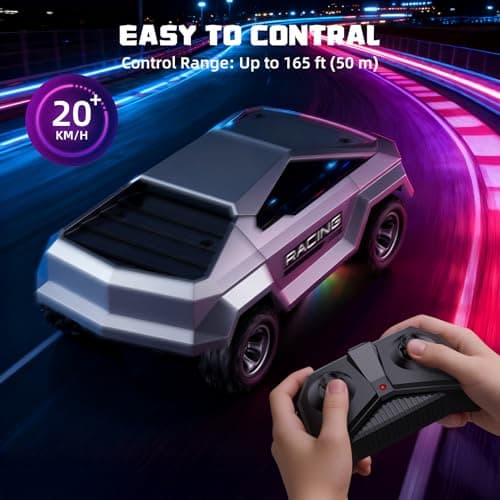 Remote Control Car, 1:24 Scale Pick-up RC Truck, 2WD High Speed All Terrain Off-Road Vehicle with Lights & Load Space, 2.4GHz Off-Road Vehicles Kids Gifts for Boys/Girls Age 3+ - Thumbnail 3