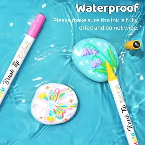 HOTU 72 Colors Acrylic Paint Markers for Coloring BooksFabric Stone Wood Sketchbook Eggs - 36 Set Dual Brush Tip Paint Pens - Art and Crafts Supplies Kit - Great Gifts Idea (36pcs,72 colors) - Thumbnail 6