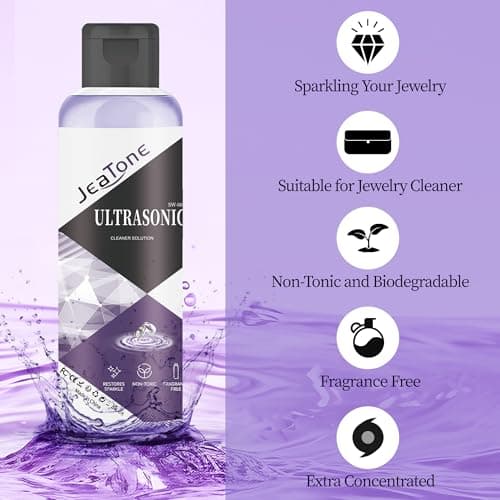 Ultrasonic Jewelry Cleaner Solution for Ultrasonic Cleaner Machine, Professional Cleaning of Jewelry, Diamonds, Gold, Silver, Remove Odors, Discoloration & Stains 2 Pack 4oz - Thumbnail 5