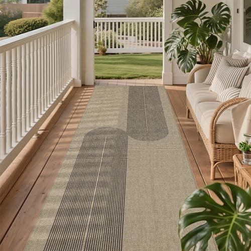 Arvenchy Easy Jute Rug 2.5x8: Indoor Outdoor Natural Boho Area Rugs for Hallway Patio Non Slip - Farmhouse Neutral Contemporary Carpet Mat for Entryway Kitchen Laundry Room Bedroom Washable - Thumbnail 6