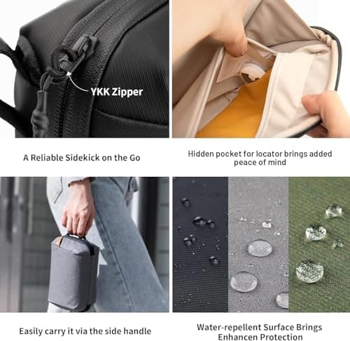 PGYTECH Travel Tech Organizer, Waterproof Tech Pouch, Electronics Accessories Organizer Travel Carrying Case, Organizer Bag for Cables, Cord, Phone Batteries, Charger,Photography SD Card, Black - Thumbnail 4