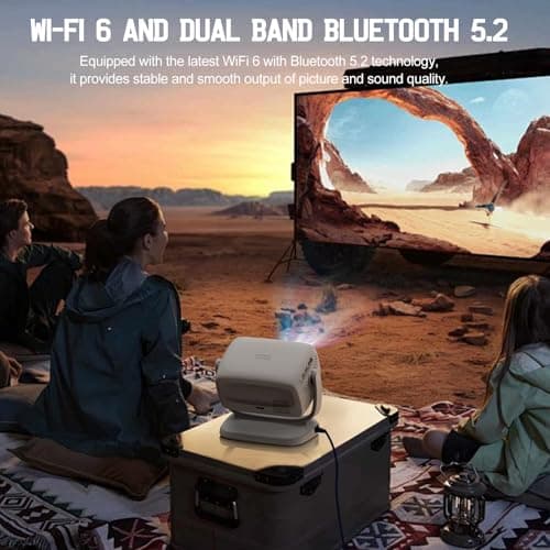[Auto Focus/4K Support]A8 Projector with 5G WiFi and Bluetooth , 600 ANSI Native 1080P Outdoor Movie Projector, Auto 6D Keystone , Home Theater Projector compatible with Phone/TV Stick/PC - Thumbnail 4